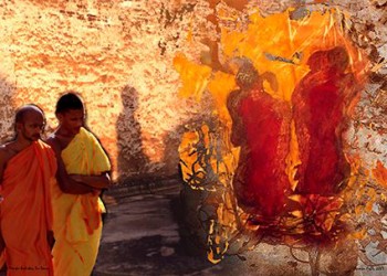 Monjes budistas, de la serie Meditación del Poeta