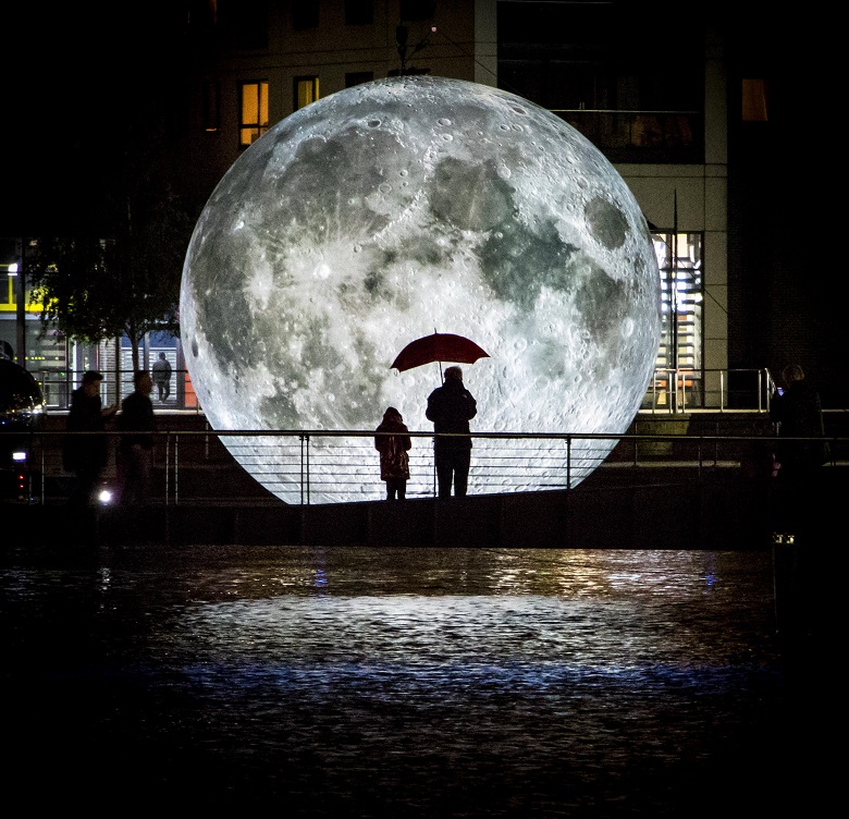Museum of the Moon by Luke Jerram. Light Night Leeds, UK, 2017. Photo (c) Carl Milner